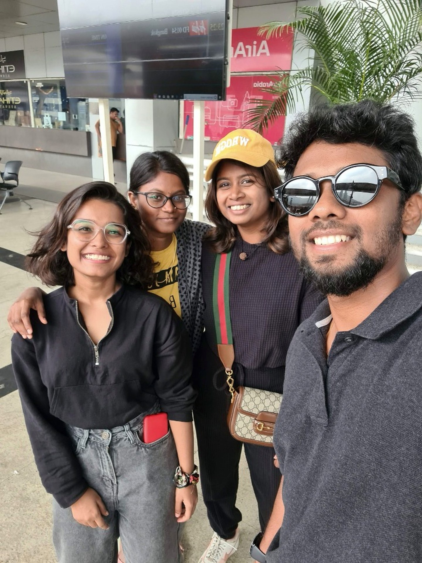 Airport farewell friends