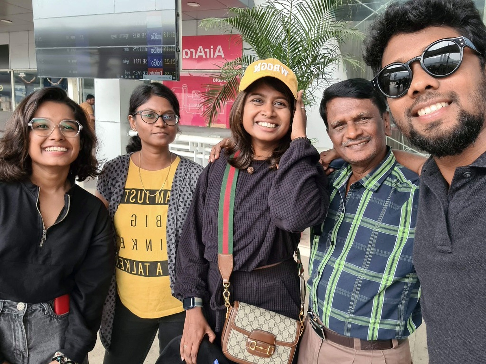 Group joy at airport