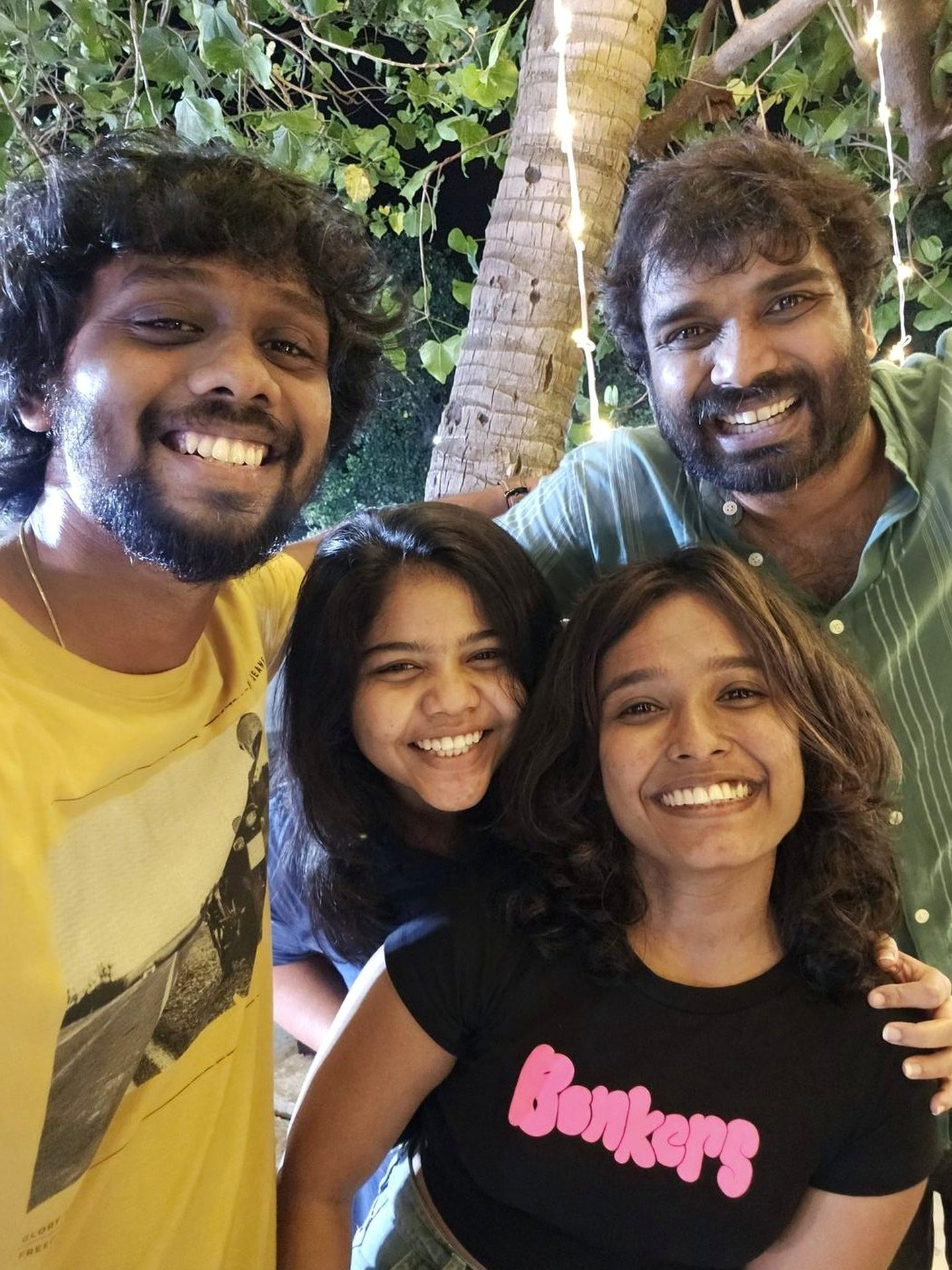 Home selfie with friends